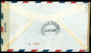 GUADELOUPE : 1944 Censored Air Mail cover to USA.