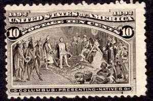 US Stamp #237 MINT NO GUM SCV $90