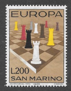 San Marino Scott 621 MNHOG - 1965 Rooks on Chessboard/EUROPA - SCV $1.10