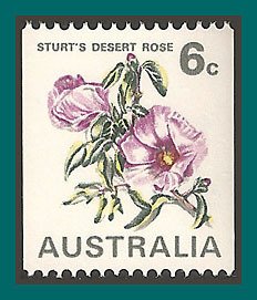 Australia 1970 Coils Flowers, 6c MLH #439D,SG468