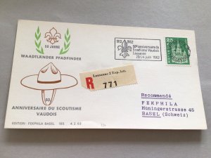 Scouts 50 year Anniversary Lausanne registered 1962 postal card cover 66208