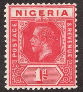 Nice!  1910 Nigeria Sc# 2 - 1d KEVII - Mint hinged postage stamp Cv$5.25