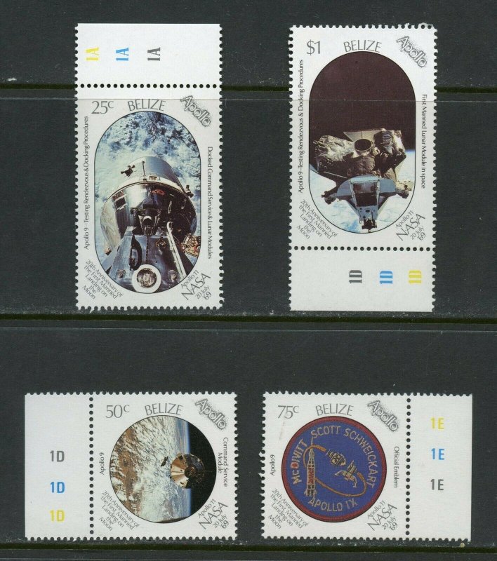 BELIZE  APOLLO 11 20th ANNIVERSARY OF THE MOON LANDING SET MINT NH