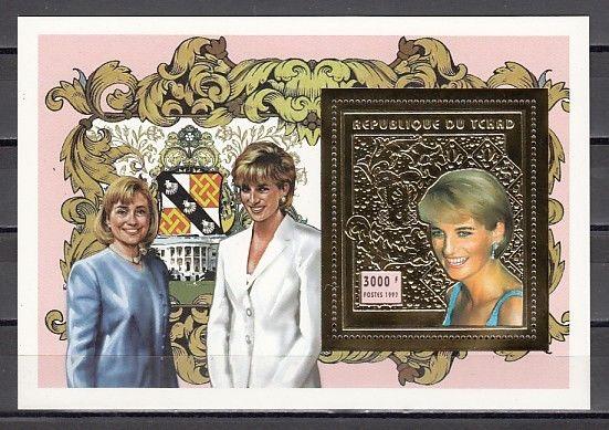 Chad, 1997 issue. Lady Diana, Gold Foil s/sheet.