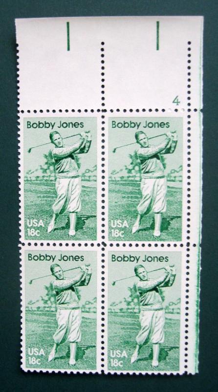 Sc # 1933 ~ 18 ct Robert Tyre Jones Issue, Plate # Block (fe24)