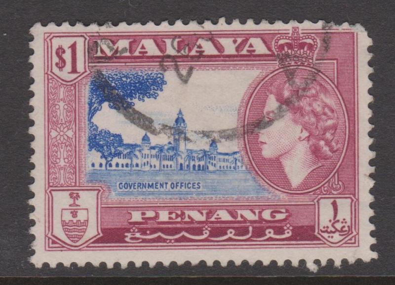 Malaya Penang 1957 QEII Sc#53 Used