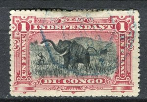 BELGIUM CONGO; Early 1900s Pictorial issue fine used 1FR. value,