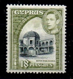 CYPRUS SG160 1938 18pi BLACK & OLIVE-GREEN MTD MINT