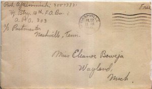 United States A.P.O.'s Soldier's Free Mail 1943 Nashville, Tenn. 12th Forward...