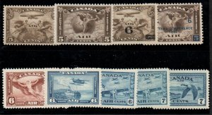 Canada C1-C9 Sets Mint never hinged