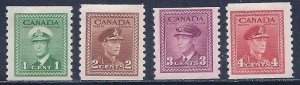 Canada Scott #'s 278 - 281 MH