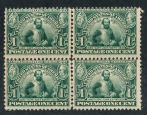 US 328 MINT NH AVG.-FINE 1c JAMESTOWN BLK 4