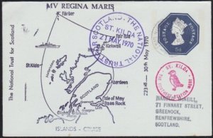 GB SCOTLAND 1970 cover Regina Maris ship at ST KILDA - PUFFIN CACHET....A9255