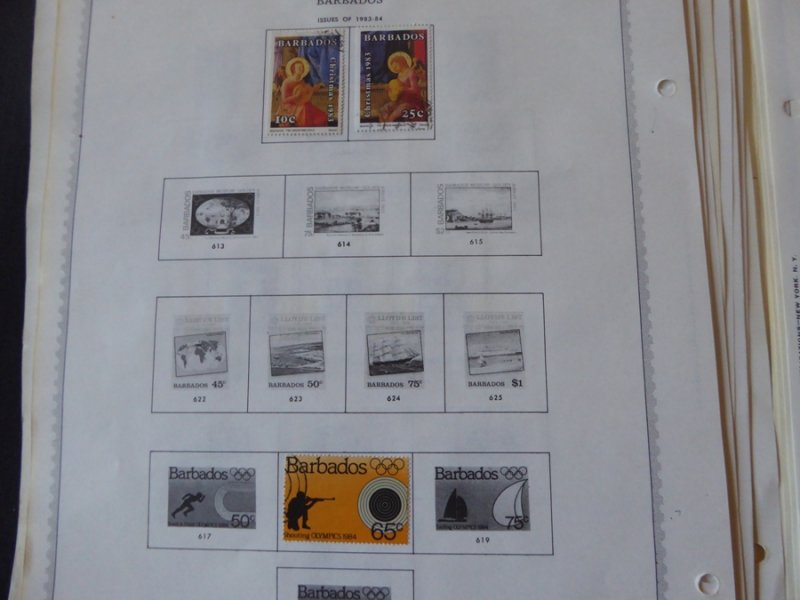 Barbados 1852-1992 Stamp Collection on Scott Album Pages