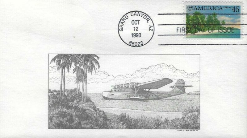 C127 45c AMERICA AIR MAIL - R. C. DeSpain cachet