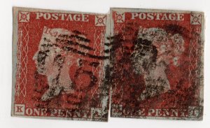 GB 1841 Queen Victoria QV Penny Red, Pair,  SG8, SG.8