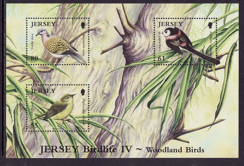 Jersey-Sc#1435-unused-NH-sheet of 3-Woodland Birds-2010-