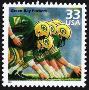 US 3188d MNH VF 33 Cent  Green Bay Packers Celebrate the Century 1960s