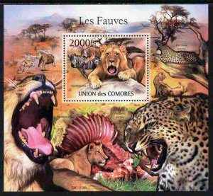 COMORO ISLANDS - 2011 - Big Cats - Perf Souv Sheet - MNH - Private Issue