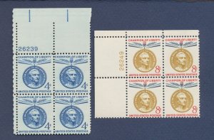 USA - Scott 1125-1126 - MNH Plate Blocks -Champion of Liberty