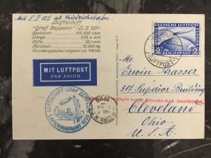 1929 Germany Graf Zeppelin LZ 127 First Flight Cover to USA RPPC Postcard FFC