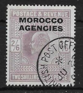 MOROCCO AGENCIES SG38 1907 2/6 PALE DULL PURPLE USED