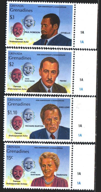 Grenada. 1989. 1211-14. Theater, actors. MNH.