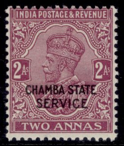 INDIAN STATES - Chamba GV SG O53, 2a purple, LH MINT.