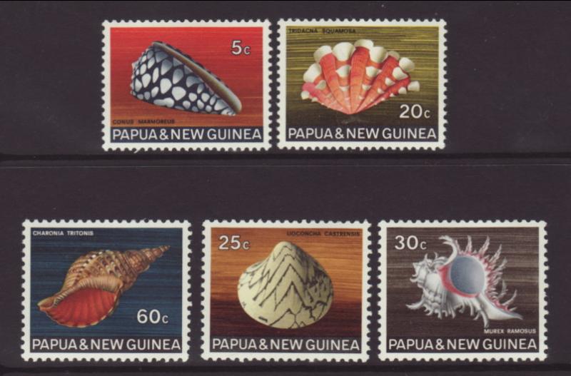 Papua New Guinea 268,273-275,271 Seashells MNH VF