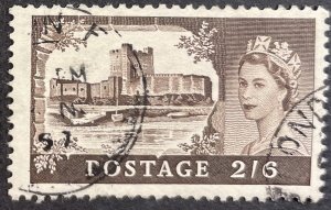 GB #309 Used F/VF 2sh6p Queen Elizabeth / Caernarfon Castle 1955 [U3.1.4]