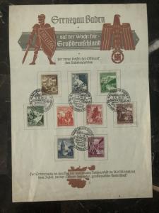 1938 Karlsruhe Germany Souvenir Sheet Cover Border district of großdeutschland