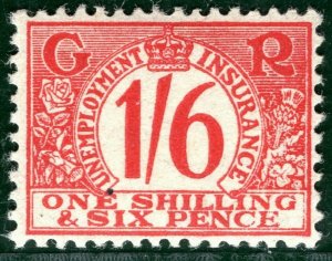GB KGV Revenue Stamp 1s/6d UNEMPLOYMENT INSURANCE (1931) Mint MNH G2WHITE40