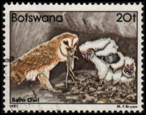 Botswana 313 - Used - 20t Barn Owl (1982) (cv $5.30) +