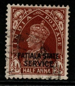 INDIA-PATIALA SGO63 1938 ½a RED-BROWN USED