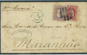 BRAZIL MARITIME Cover DOM PEDRO FRANKING Para Maranhão 1879{samwells}F333a