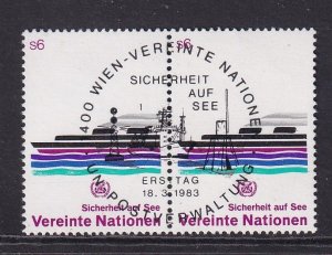 United Nations  Vienna  #32 cancelled 1983 safety at sea  6s pair