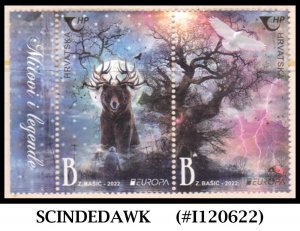 CROATIA - 2022 EUROPA / STORIES & MYTHS / BEARS / TREES SE-TENANT 2V MNH