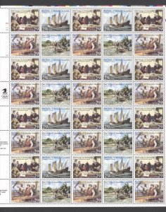 1992 Scott #2620-3 29c Voyage of Columbus Sheet of 40 MNH