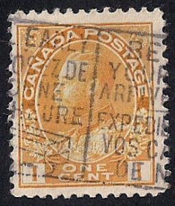 Canada #105 1 cent LOGO CANCEL King George 5 Stamp used VF