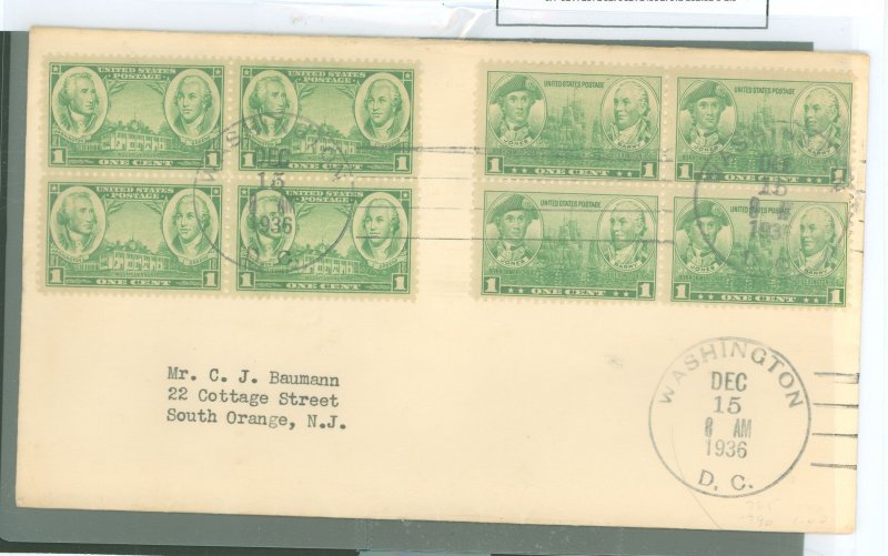 US 785/790 Army & Navy duo 1st day cancels, addressed