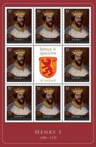 St. Vincent 2011 - SC# 3741 Kings & Queens, Henry I - Sheet of 8 Stamps - MNH