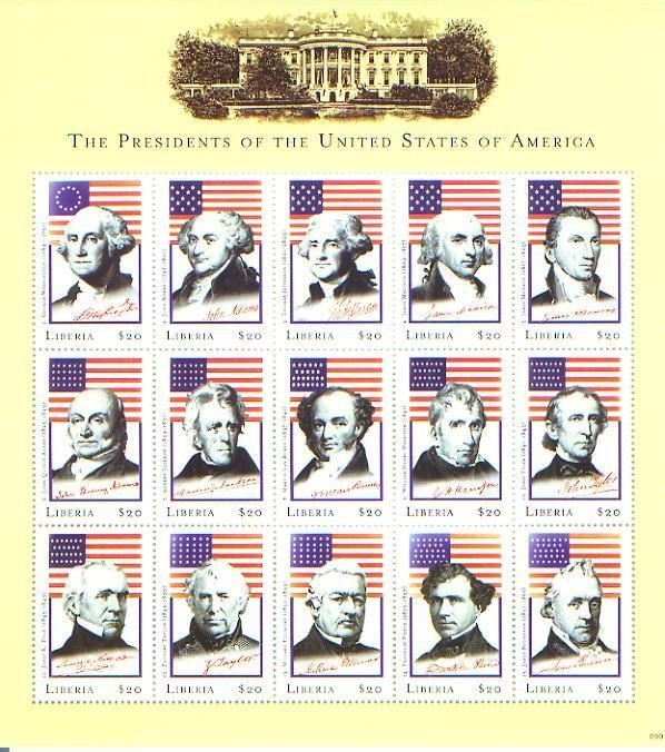 Presidents US # 1-15,  S/S 15, LIBE09010