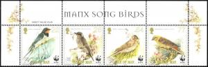 Isle of Man Scott 860 MNH souvenir sheet - WWF Birds