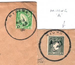 IRELAND Eire Cover *BIORRA* RUBBER CDS Matched Pair {2} MISSING *A* 1936 IR56