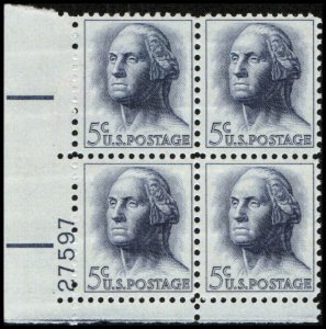 US #1213b WASHINGTON MNH LL PLATE BLOCK #27597