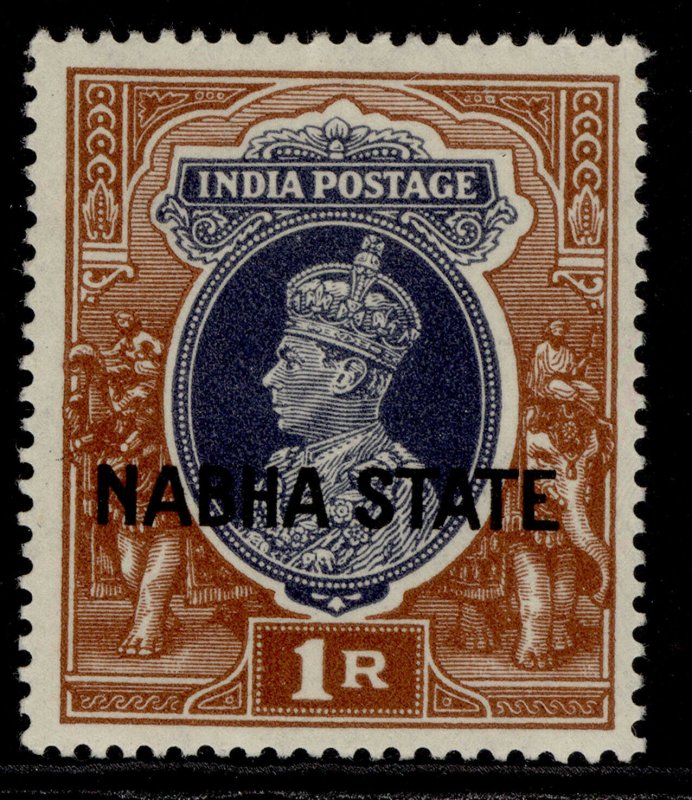 INDIAN STATES - Nabha GVI SG89, 1r grey & red-brown, M MINT. Cat £16.