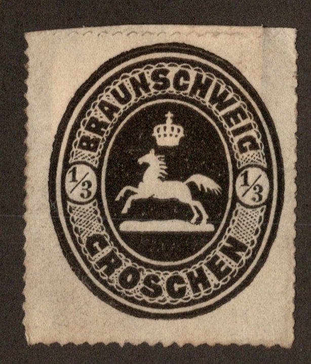 Germany Brunswick Scott 23 Unused paper adher and trimmed.