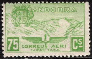 1932 Spanish Andorra Private Air Mail Service To Barcelona, Spain Set/3 Values