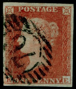 SG9, 1d pale red-brown PLATE 156, FINE USED. Cat £40. 4 MARGINS. 