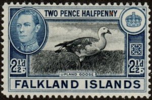 Falkland Islands 101 - Mint-H - 2 1/2p Upland Goose (1949) (cv $7.50)